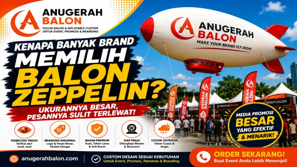 balon zeppelin, balon inflatable, balon promosi, balon advertising, balon event, balon branding, balon outdoor, balon custom, Anugerah Balon