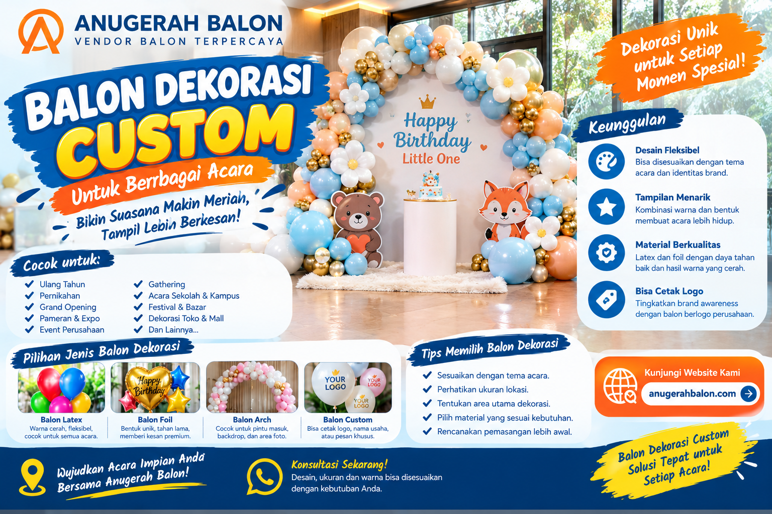 balon dekorasi custom